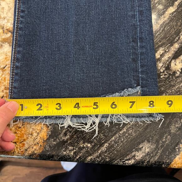 Vervet Blue Step Kick Raw Hem Flare Cropped Jeans - SIZE 27 - Picture 12 of 12